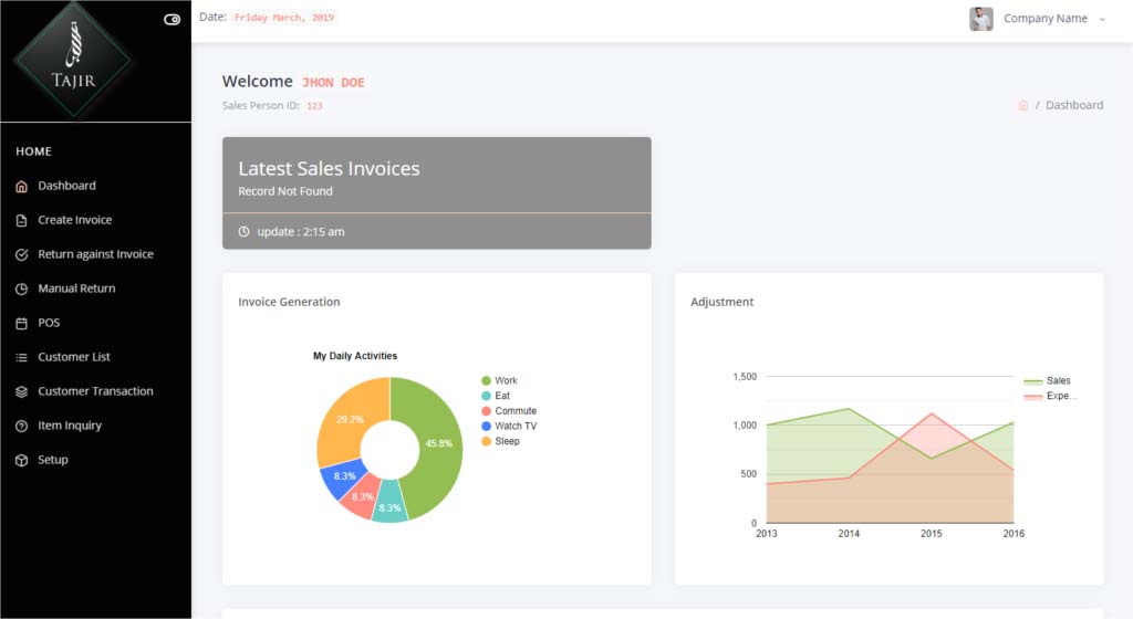 FULLY RESPONSIVE LAYOUTS - Dashboard - Screenshot
